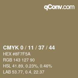 颜色代码: CMYK 0 / 11 / 37 / 44 | qconv.com