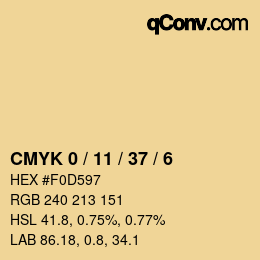 颜色代码: CMYK 0 / 11 / 37 / 6 | qconv.com