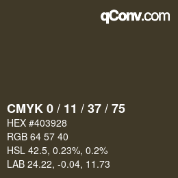 Color code: CMYK 0 / 11 / 37 / 75 | qconv.com