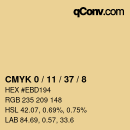 Color code: CMYK 0 / 11 / 37 / 8 | qconv.com