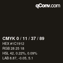 Color code: CMYK 0 / 11 / 37 / 89 | qconv.com