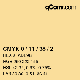 Color code: CMYK 0 / 11 / 38 / 2 | qconv.com