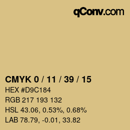 Color code: CMYK 0 / 11 / 39 / 15 | qconv.com