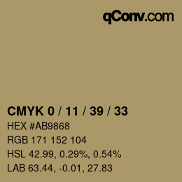 Código de color: CMYK 0 / 11 / 39 / 33 | qconv.com
