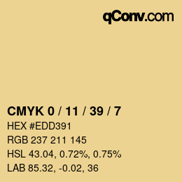 Color code: CMYK 0 / 11 / 39 / 7 | qconv.com