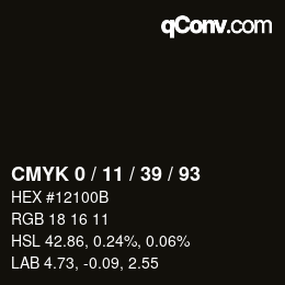 Farbcode: CMYK 0 / 11 / 39 / 93 | qconv.com