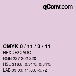 カラーコード: CMYK 0 / 11 / 3 / 11 | qconv.com