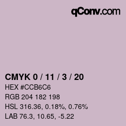 Color code: CMYK 0 / 11 / 3 / 20 | qconv.com