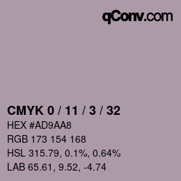 Color code: CMYK 0 / 11 / 3 / 32 | qconv.com