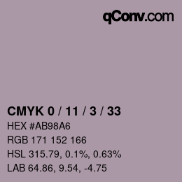 カラーコード: CMYK 0 / 11 / 3 / 33 | qconv.com