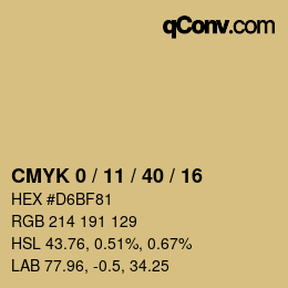 Color code: CMYK 0 / 11 / 40 / 16 | qconv.com