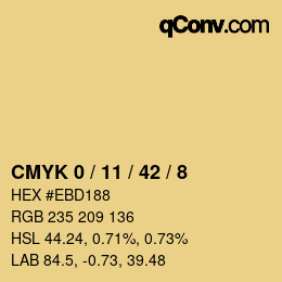 Color code: CMYK 0 / 11 / 42 / 8 | qconv.com