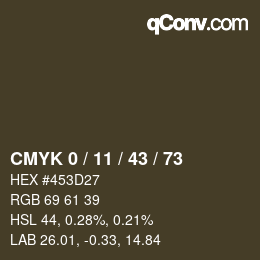 カラーコード: CMYK 0 / 11 / 43 / 73 | qconv.com