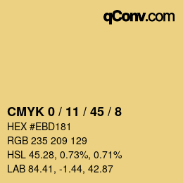 Color code: CMYK 0 / 11 / 45 / 8 | qconv.com