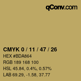 Color code: CMYK 0 / 11 / 47 / 26 | qconv.com