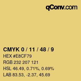 Color code: CMYK 0 / 11 / 48 / 9 | qconv.com