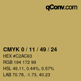 Color code: CMYK 0 / 11 / 49 / 24 | qconv.com