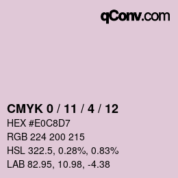 Color code: CMYK 0 / 11 / 4 / 12 | qconv.com