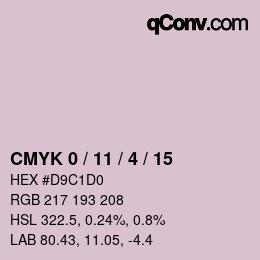 Color code: CMYK 0 / 11 / 4 / 15 | qconv.com