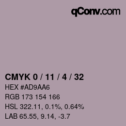 Color code: CMYK 0 / 11 / 4 / 32 | qconv.com