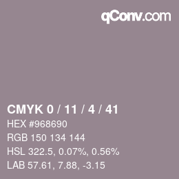 Color code: CMYK 0 / 11 / 4 / 41 | qconv.com