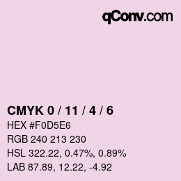Farbcode: CMYK 0 / 11 / 4 / 6 | qconv.com