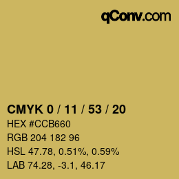 Color code: CMYK 0 / 11 / 53 / 20 | qconv.com