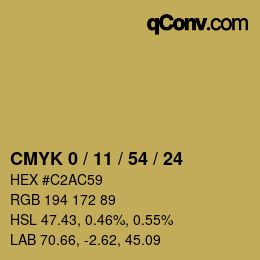 Color code: CMYK 0 / 11 / 54 / 24 | qconv.com