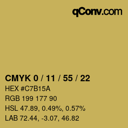 Código de color: CMYK 0 / 11 / 55 / 22 | qconv.com