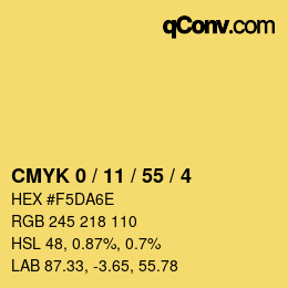 Color code: CMYK 0 / 11 / 55 / 4 | qconv.com