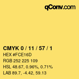 Color code: CMYK 0 / 11 / 57 / 1 | qconv.com