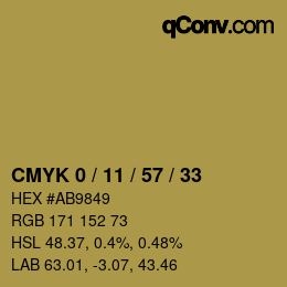 Farbcode: CMYK 0 / 11 / 57 / 33 | qconv.com