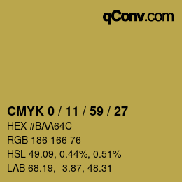 カラーコード: CMYK 0 / 11 / 59 / 27 | qconv.com