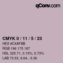 Color code: CMYK 0 / 11 / 5 / 23 | qconv.com