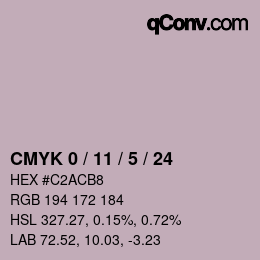 颜色代码: CMYK 0 / 11 / 5 / 24 | qconv.com