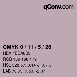 Color code: CMYK 0 / 11 / 5 / 26 | qconv.com