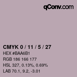 カラーコード: CMYK 0 / 11 / 5 / 27 | qconv.com