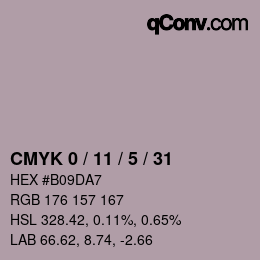 Color code: CMYK 0 / 11 / 5 / 31 | qconv.com