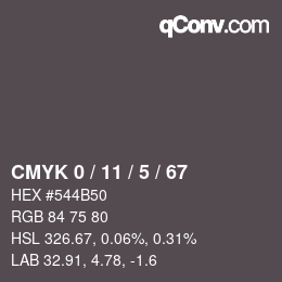 Color code: CMYK 0 / 11 / 5 / 67 | qconv.com