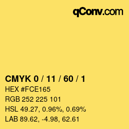 Color code: CMYK 0 / 11 / 60 / 1 | qconv.com