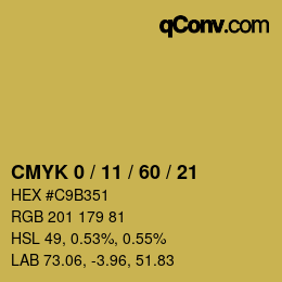 颜色代码: CMYK 0 / 11 / 60 / 21 | qconv.com