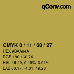 颜色代码: CMYK 0 / 11 / 60 / 27 | qconv.com