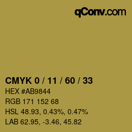カラーコード: CMYK 0 / 11 / 60 / 33 | qconv.com