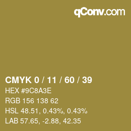 颜色代码: CMYK 0 / 11 / 60 / 39 | qconv.com
