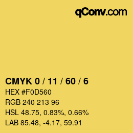 Color code: CMYK 0 / 11 / 60 / 6 | qconv.com