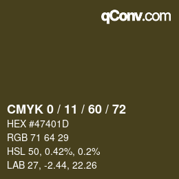 カラーコード: CMYK 0 / 11 / 60 / 72 | qconv.com