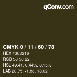 颜色代码: CMYK 0 / 11 / 60 / 78 | qconv.com