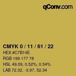 Color code: CMYK 0 / 11 / 61 / 22 | qconv.com