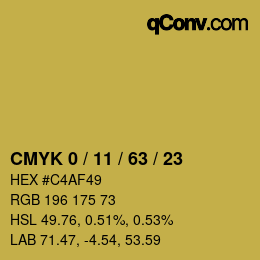 Color code: CMYK 0 / 11 / 63 / 23 | qconv.com