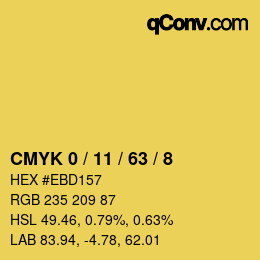 Color code: CMYK 0 / 11 / 63 / 8 | qconv.com